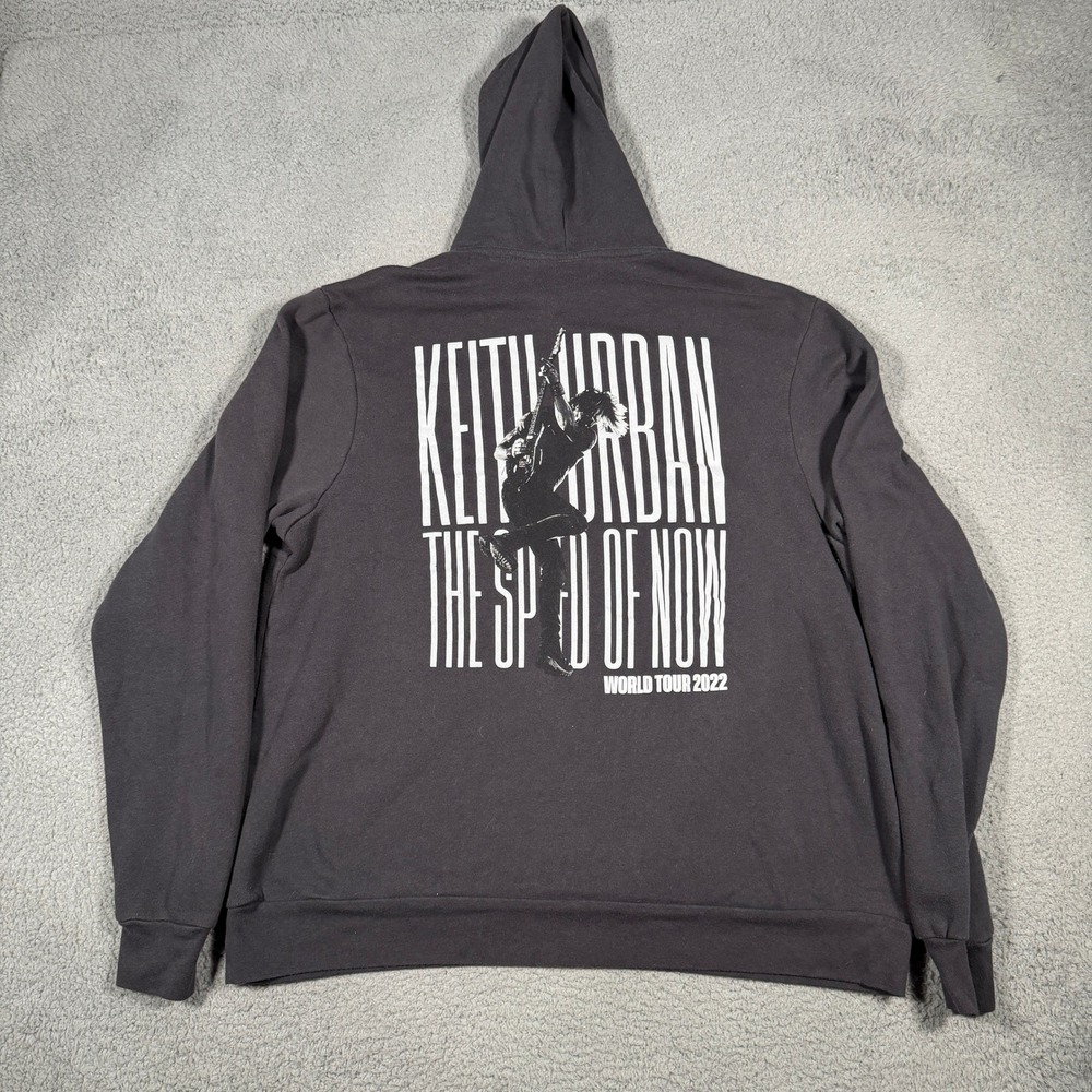Keith Urban Hoodie Mens XL Black The Speed Of Now Tour 2022 Graphic